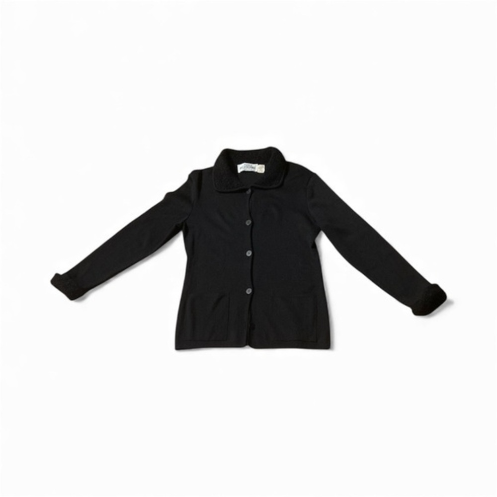 Maglificio Belvedere Sweater, made in Italy Merino Black Cardigan | Sz M